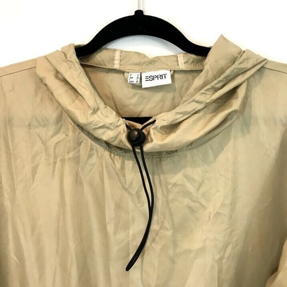 Vintage Esprit M Beige Pullover Hooded Drawstring - Picture 2 of 5